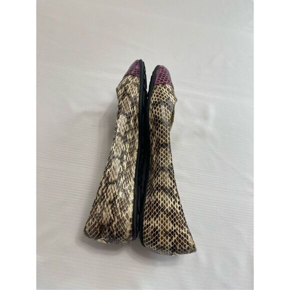 Jimmy Choo London Snakeskin Embossed Leather Flats Shoes Size 38 1/2 US 8 - Picture 8 of 10